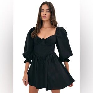 For Love & Lemons Ruth Mini Dress in Black Size Large